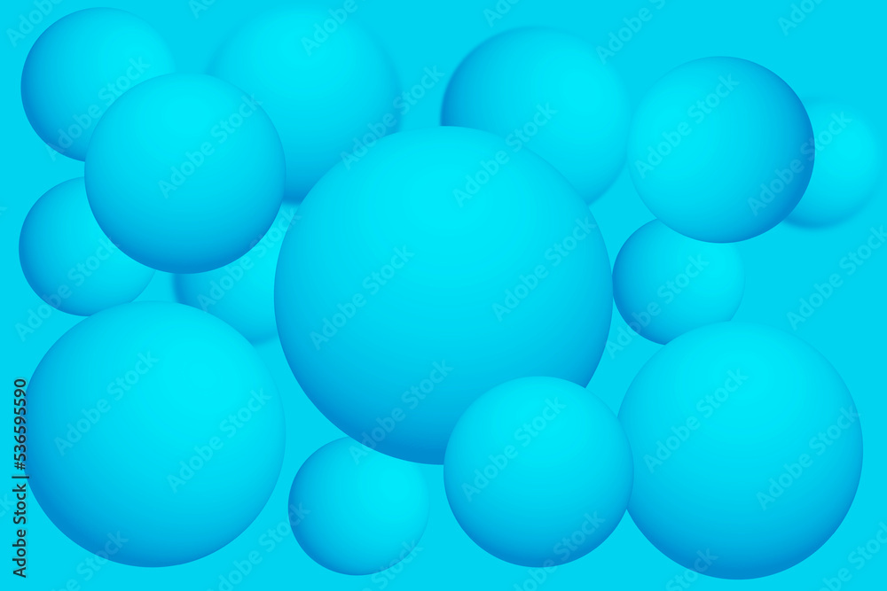 Blue circles of different sizes with shadows.