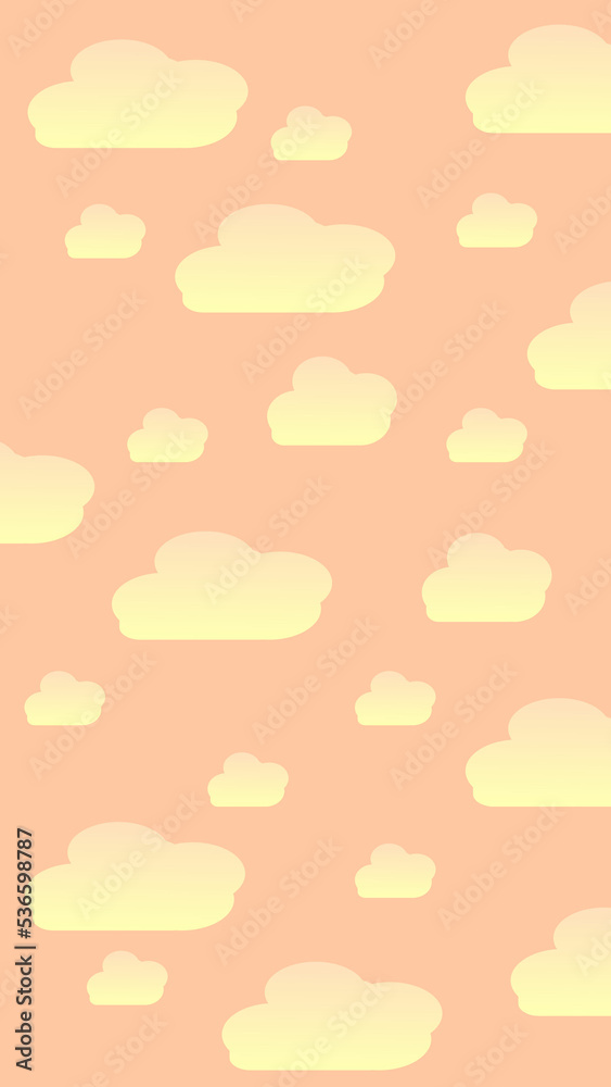 Sunset clouds mobile phone wallpaper illustration Sunset clouds mobile phone wallpaper illustration