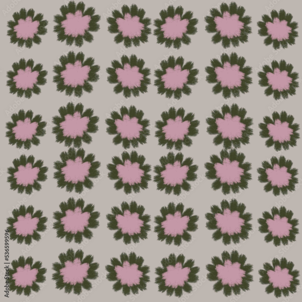 seamless pattern with pink flowers
