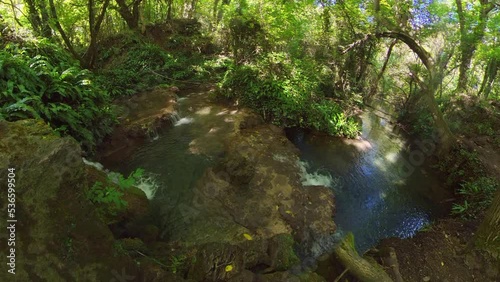 Krushunski waterfalls with turqoize waters and beautiful ecosystem