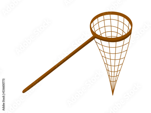 A net on a stick. Vector flat drawing.