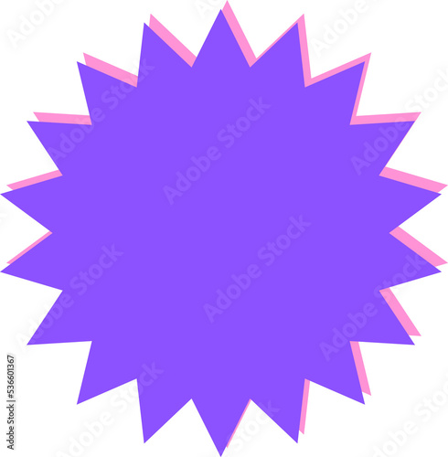 Blank badge sticker label with purple color, element for decoration, PNG format file