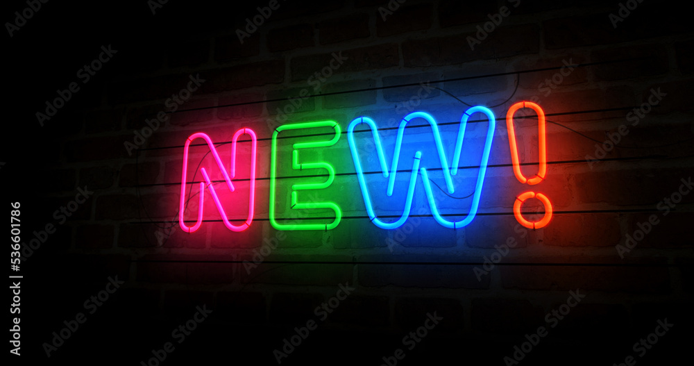 New and innovation neon light 3d illustration New and innovation neon light 3d illustration