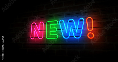 New and innovation neon light 3d illustration