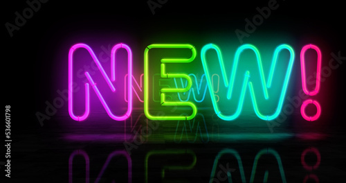 New and innovation neon light 3d illustration