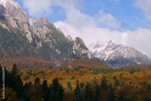 View from Busteni towards Bucegi mountains, Carpathian - Prahova, Romania