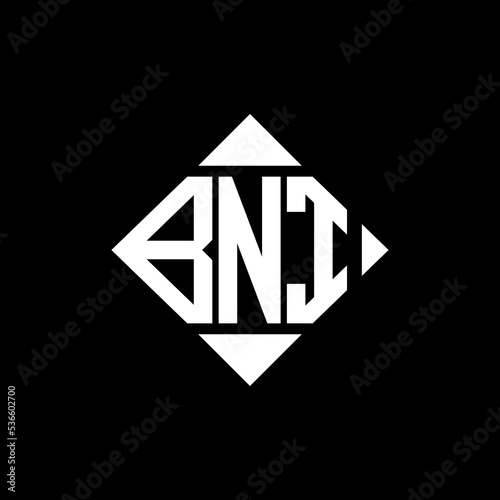 BNI letter logo creative design. BNI unique design.
 photo