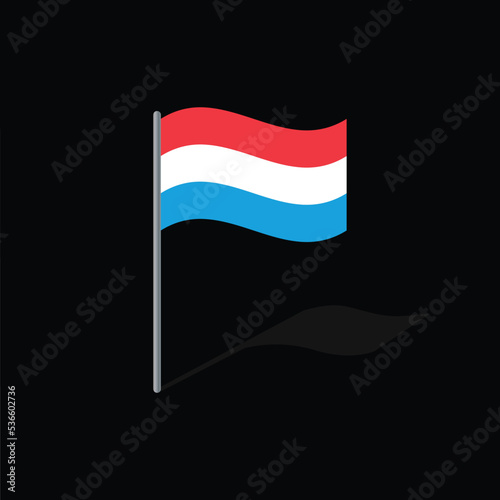Free Download Luxembourg flag on pole vector graphics - GFXLoad