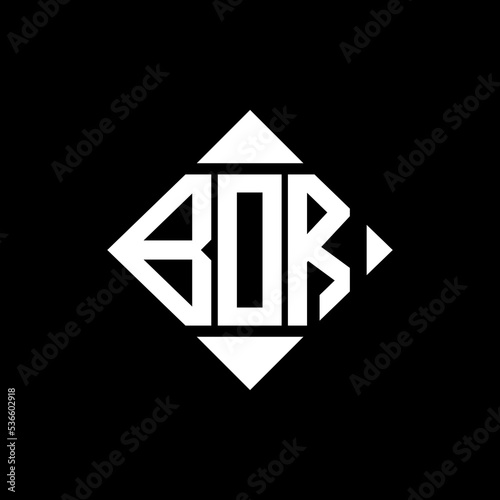 BOR letter logo creative design. BOR unique design.
 photo