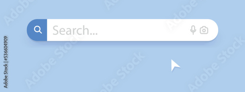 Search bar icon. Search form with shadow. Ready search bar for web design, app, software and interface design. Address and navigation bar icon. Vector illustration