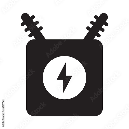 Electric transformer icon vector design template