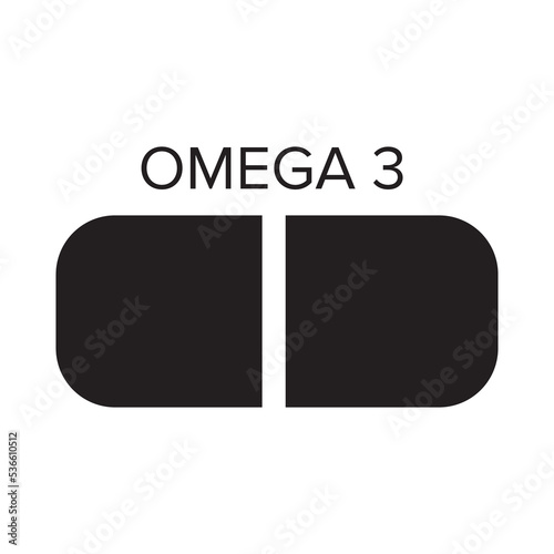 Omega 3 pill icon vector design template