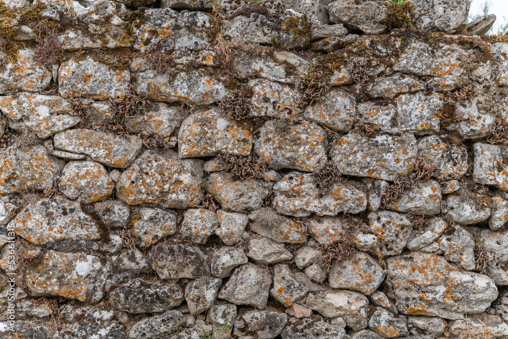 Stone wall on the Causse Mejean in the Cevennes.