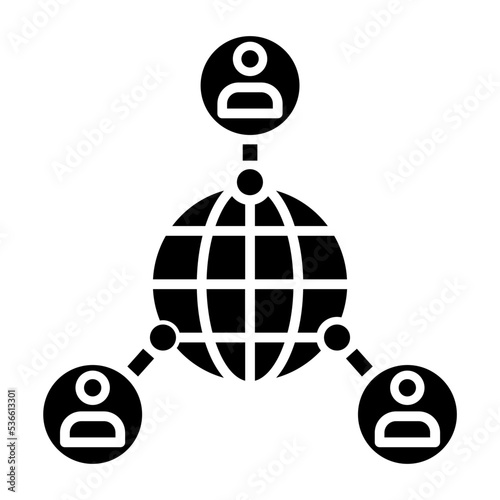 Global Network Glyph Icon photo