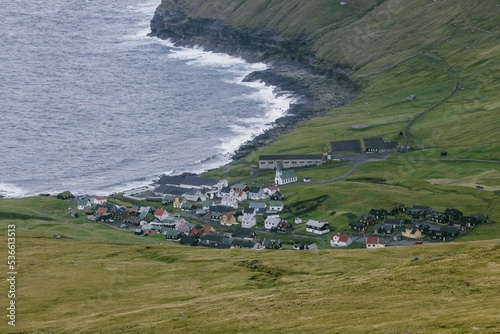 Village of Gjojv on the island of Eysturoy photo