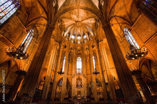 Obraz na plátně Interior of the Roman Catholic Archdiocese of Barcelona