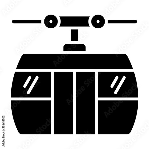 Cable Car Glyph Icon