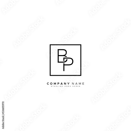 Initial Letter BP Logo - Minimal Monogram Logo for Alphabet B and P photo