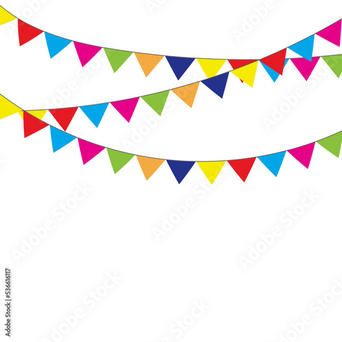 Multicolored bright buntings garlands. Buntings on white background. Bunting vector eps10