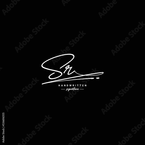 SR Initial Letter Signature Logo Template - Handwritten Vector Logo Template