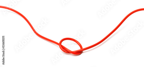 one red usb cable as an isolate