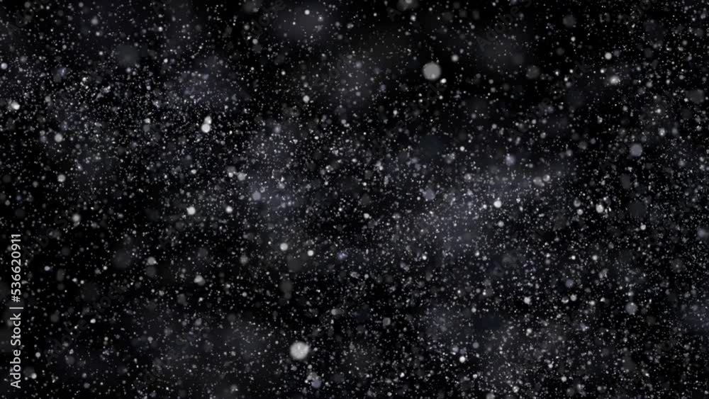Glitter white Particles Falling On Black Background, white Bokeh And ...