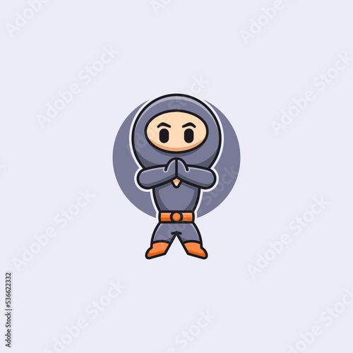 cute ninja logo design