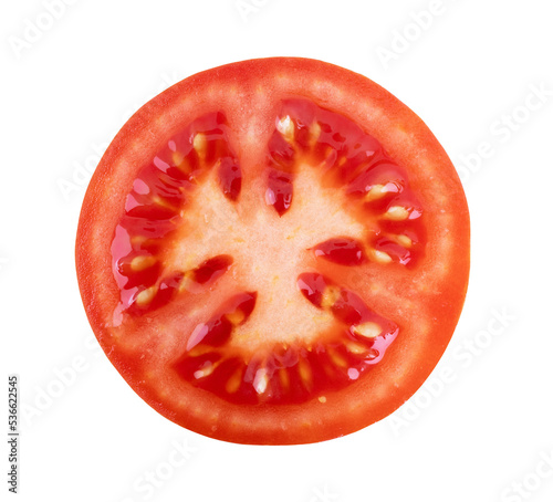 slice of tomato on white. PNG file with transparent background.