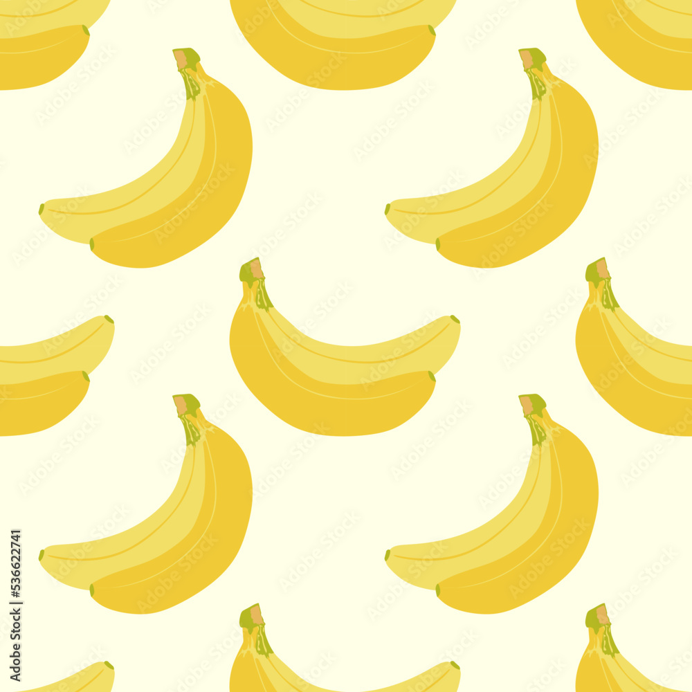 Seamless banana pattern. Banana vector seamless pattern. Bunches of fresh yellow bananas. Textile fabric print, wrapper, poster etc