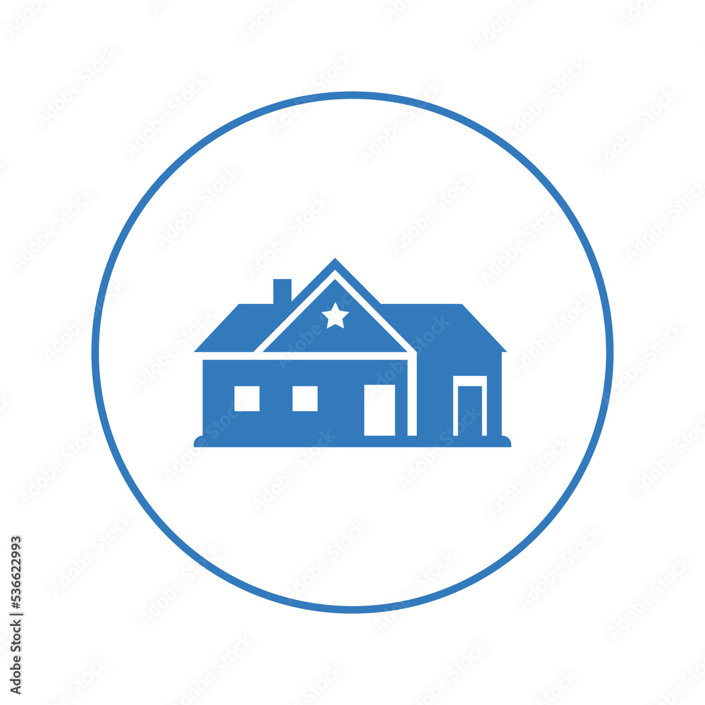 Real estate house building icon | Circle version icon | Real estate house building icon | Circle version icon |