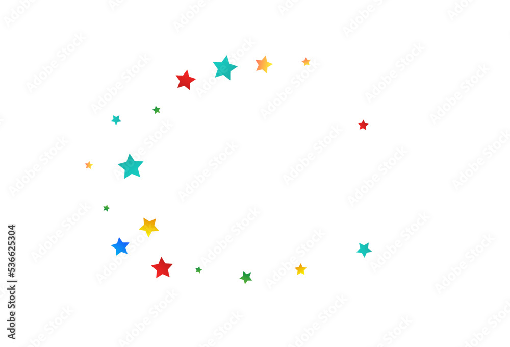 Happy Starfall Celebrate Vector White Background.