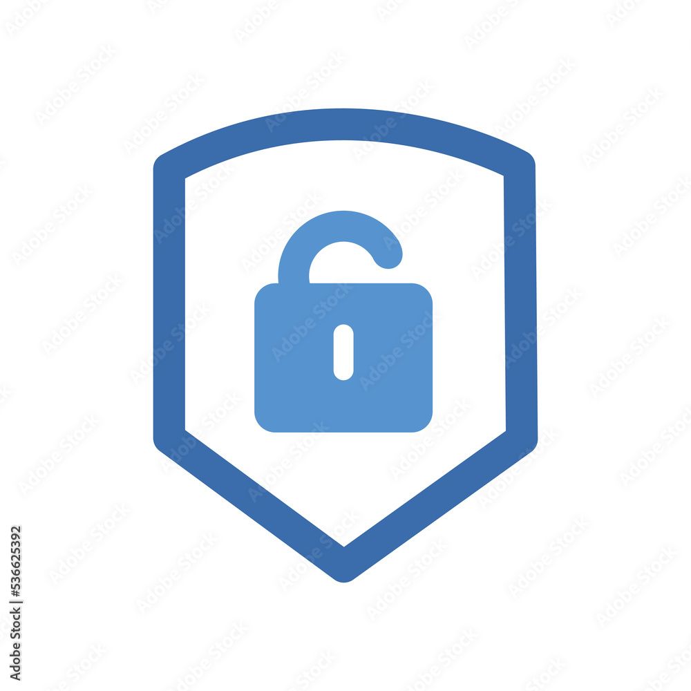 Black locked padlock icon, shield, isolated vector illustration in flat style. Blue color Black locked padlock icon, shield, isolated vector illustration in flat style. Blue color
