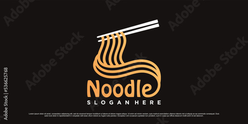 Noodles logo design template for noodle resto with creative modern concept