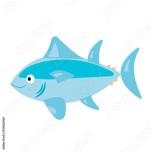   hildren s illustration cute tuna fish  underwater world