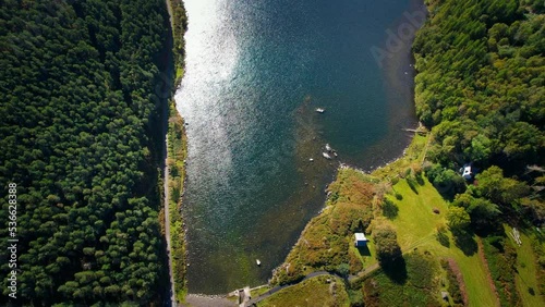 Lake Geirionydd, in North Wales, at the foot of the Snowdonia mountains. photo