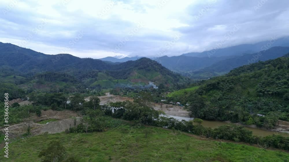 Aerial View of River in Rainforest, Latin America Aerial View of River in Rainforest, Latin America