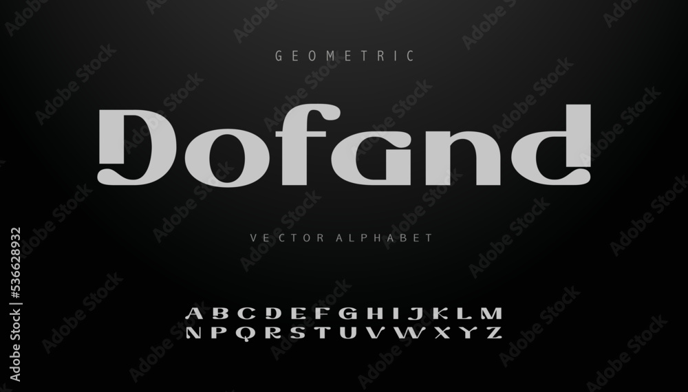 DOFAND  Sports minimal tech font letter set. Luxury vector typeface for company. Modern gaming fonts logo design.