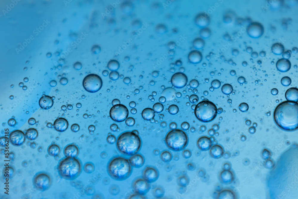 bubbles in water with blue background