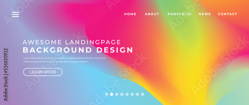 Website page gradient background vector. Modern digital wallpaper with vibrant color, fluid abstract gradient shapes. Futuristic illustration landing page design for commercial, advertising, branding.