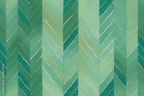 Space dyed chevron washed out linen texture background. Summer coastal living style decor fabric effect. Teal cream painterly zig zag ikat. Seamless woven pattern for shabby chic wedding.