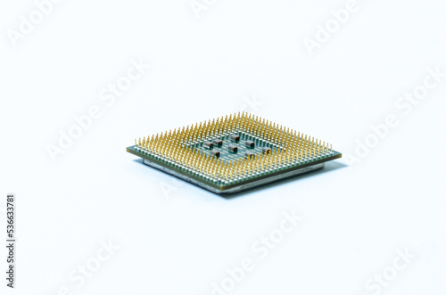 Computer processor CPU  Central processing unit microchip  isolated on white background