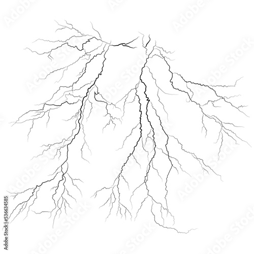 Strokes of cloud-to-ground lightning strike, Lightning between clouds and ground