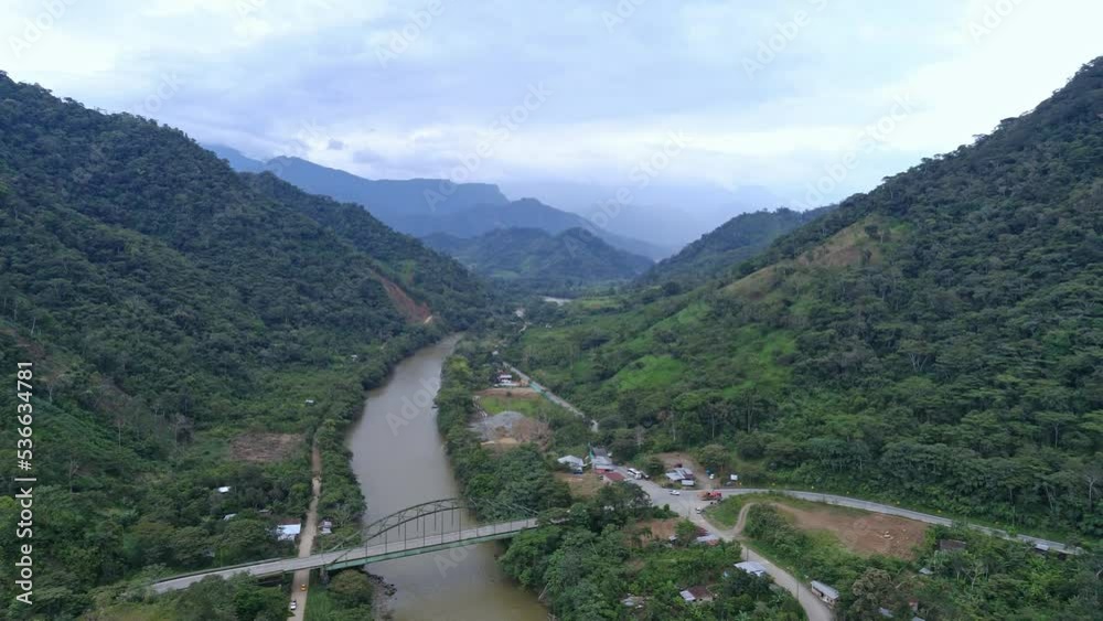 Aerial View of River in Rainforest, Latin America Aerial View of River in Rainforest, Latin America