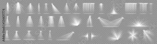 Spark spotlight white, light effect, glowing ray 