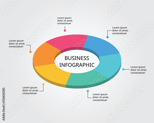 step circle chart template for infographic for presentation for 6 element