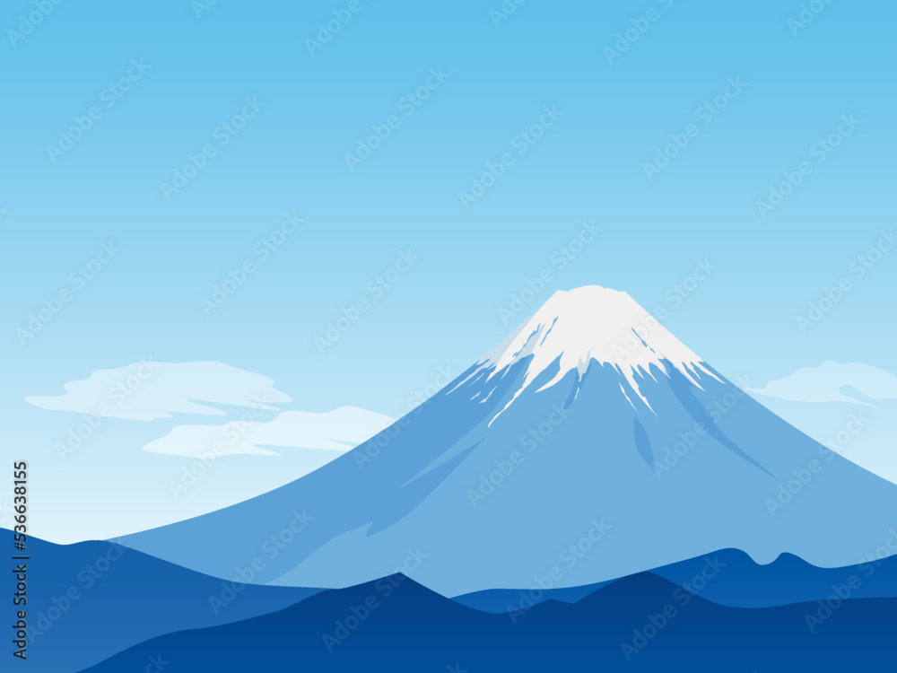 富士山の風景_ベクターイラスト