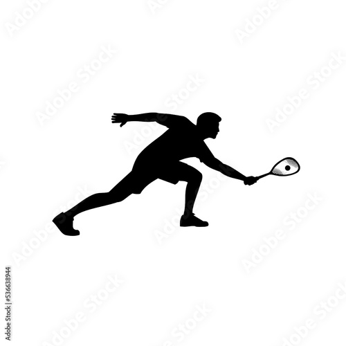 squash player vector logo illustration 