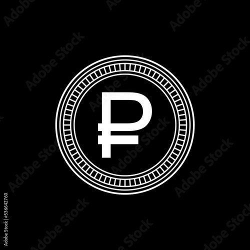 Russia Currency, Rouble, Ruble Icon Symbol, RUB, Vector Illustration