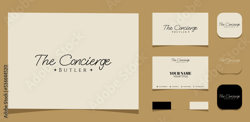 Template Logo Creative The Concierge Butler Club. Creative Template with color pallet, visual branding, business card and icon.