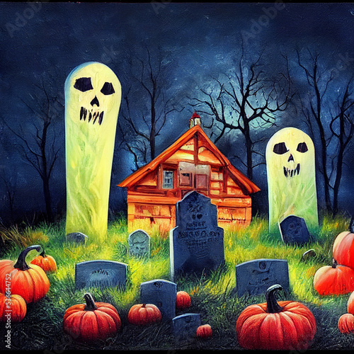 Creepy Cemetary- Spooky graveyard